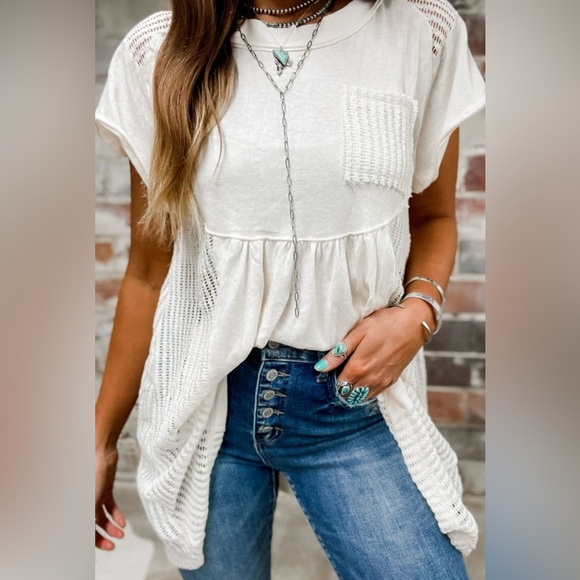 Women's Cream Knit Top - Picture 2 of 16